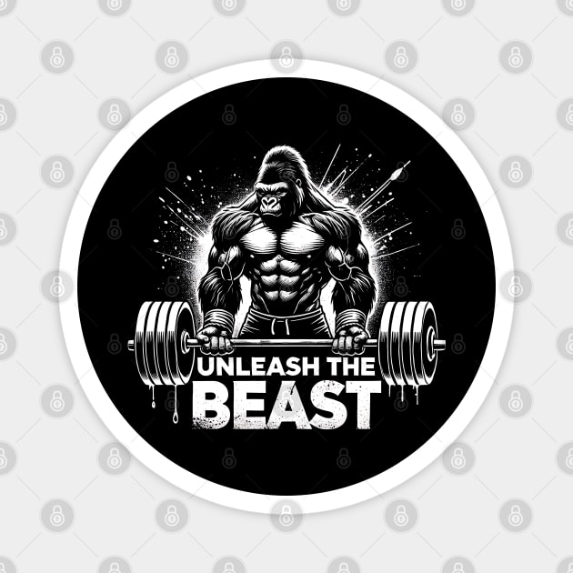 Unleash the Beast - Gorilla Gym Power Magnet by Mara Bun